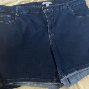 Dark wash jean shorts from Roman’s! Size 20